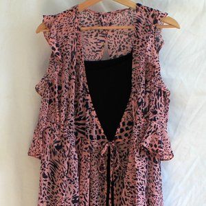 NWT 2-piece set animal print Slip and coverup dress
